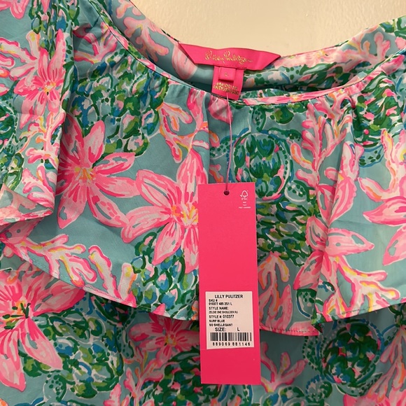 LILLY PULITZER Zeldie One Shoulder Ruffle Top - Picture 5 of 5